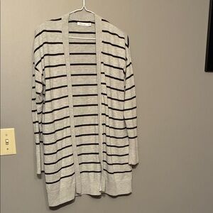 Reitmans Gray and Black Striped Cardigan